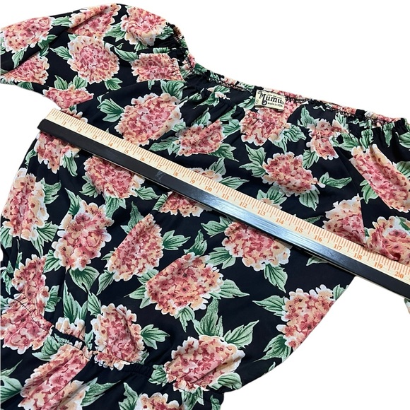 Show Me Your Mumu Rane Romper Flower Puff Girls Size Medium Flowy Ruffle Sheer - Picture 7 of 8